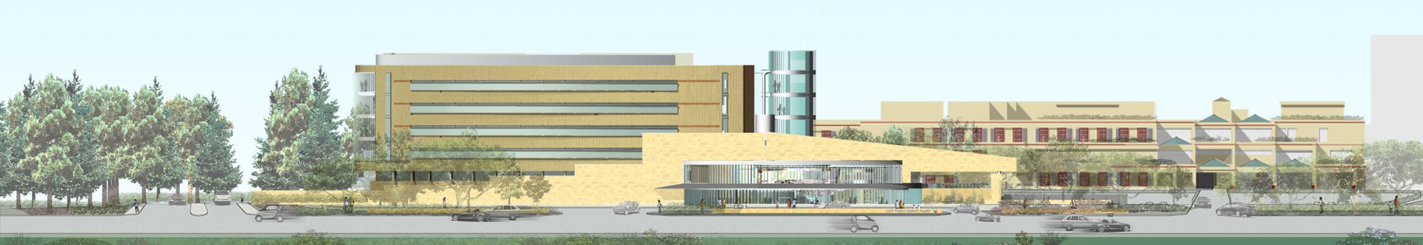 KPF front elevation for Lucile Packard Children&rsquo;s Hospital, 2008